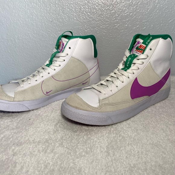 Nike Blazers- green, purple and white- youth 6.5 - Picture 6 of 8